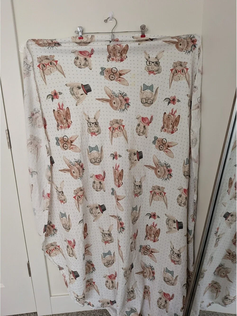 Hipster Rabbit Cotton Bowtie Top Hat Bunny Polka Dot 70